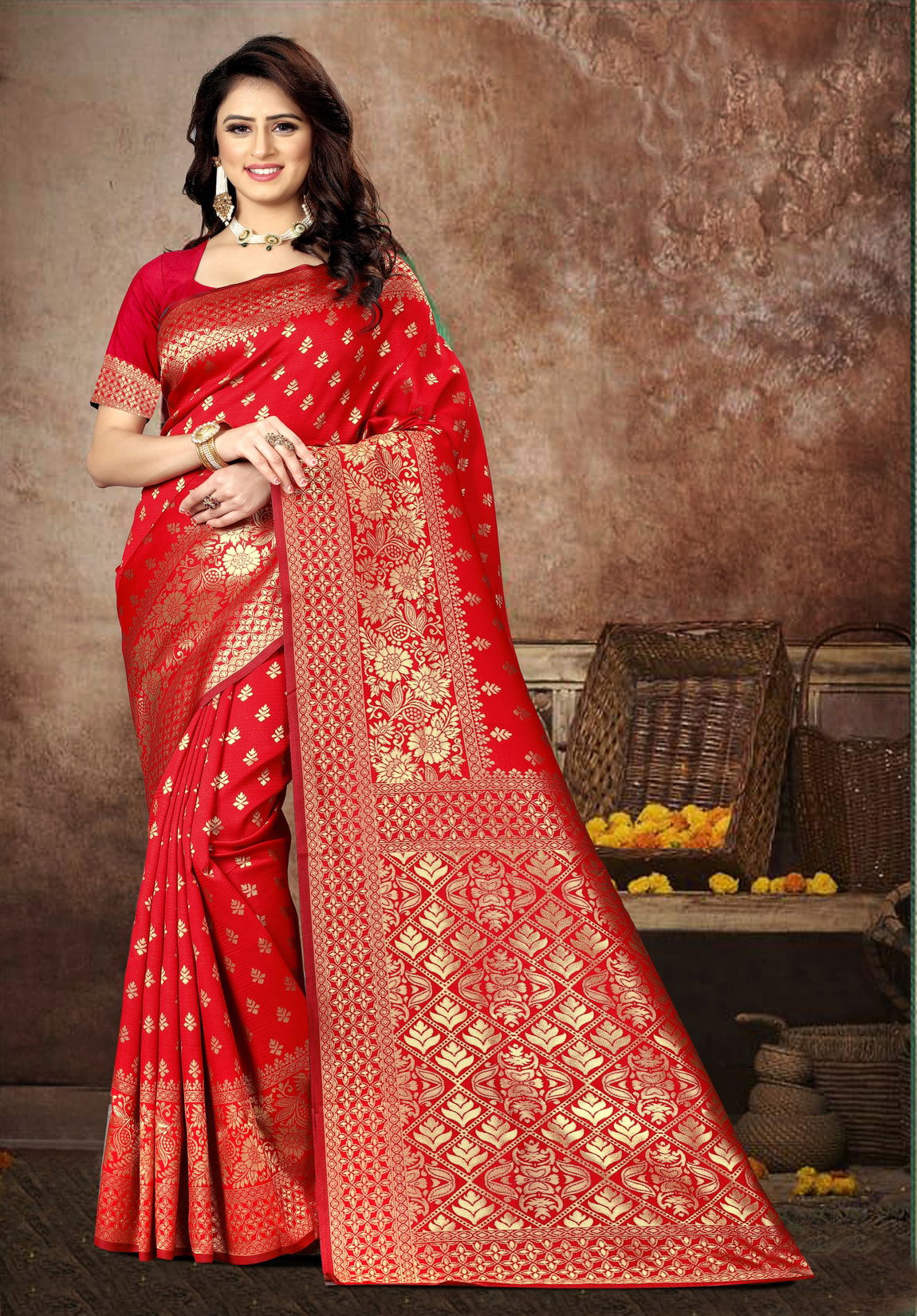 Bridal Wedding Wear Latest Designer Heavy Bnarasi Silk Saree Collection 